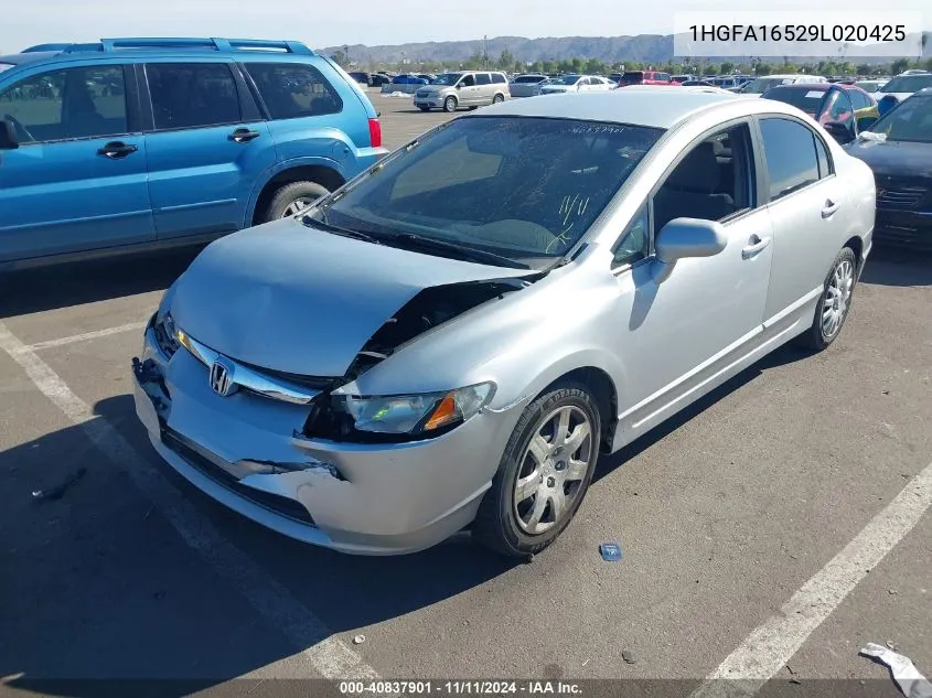 2009 Honda Civic Lx VIN: 1HGFA16529L020425 Lot: 40837901