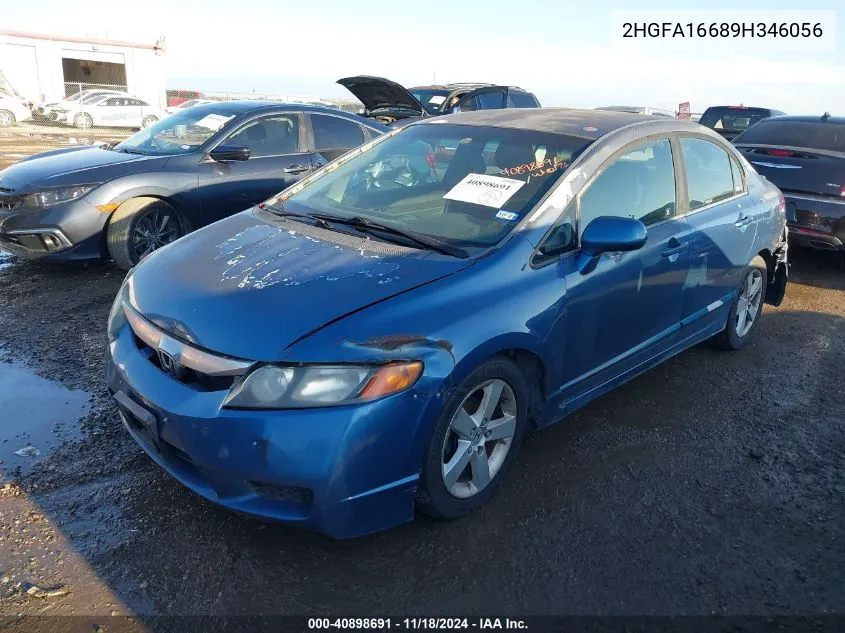 2009 Honda Civic Lx-S VIN: 2HGFA16689H346056 Lot: 40898691