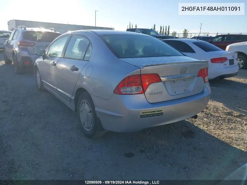 2010 Honda Civic Sdn VIN: 2HGFA1F48AH011091 Lot: 12090509