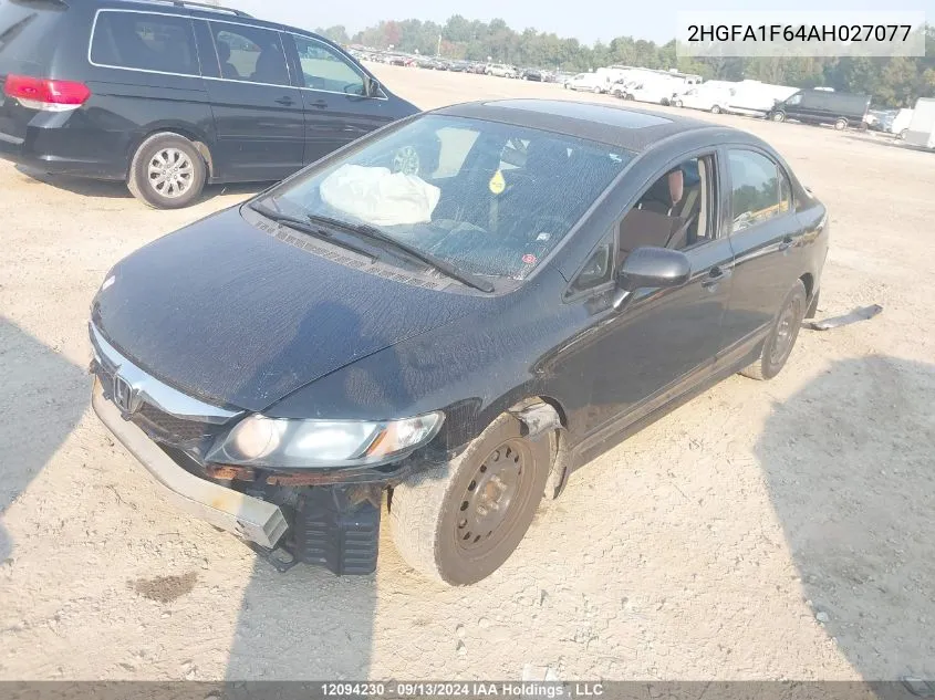 2HGFA1F64AH027077 2010 Honda Civic Sdn