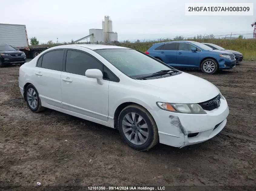 2010 Honda Civic Sdn VIN: 2HGFA1E07AH008309 Lot: 12101350