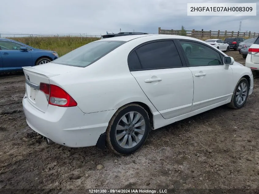 2010 Honda Civic Sdn VIN: 2HGFA1E07AH008309 Lot: 12101350