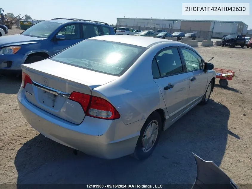 2010 Honda Civic Sdn VIN: 2HGFA1F42AH042630 Lot: 12101903