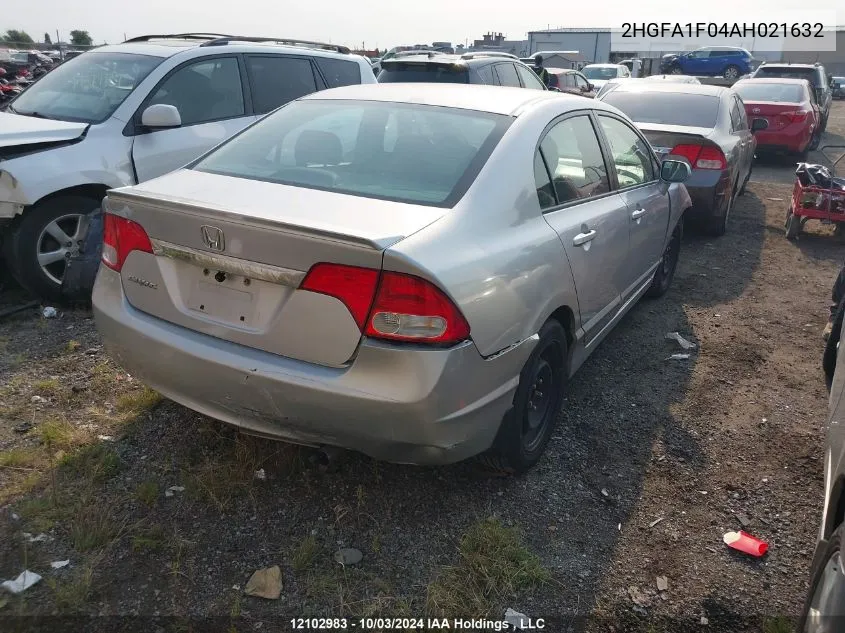 2010 Honda Civic Sdn VIN: 2HGFA1F04AH021632 Lot: 12102983