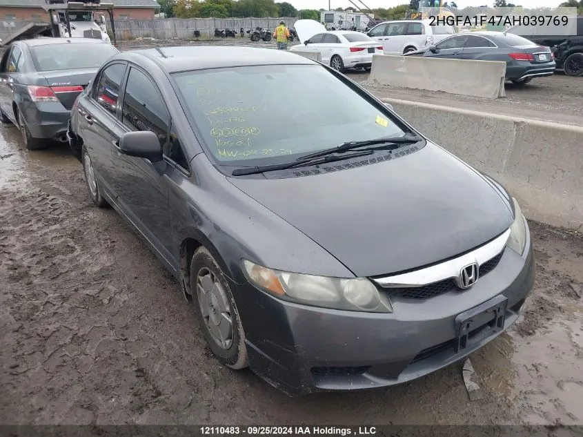 2010 Honda Civic Dx-G VIN: 2HGFA1F47AH039769 Lot: 12110483