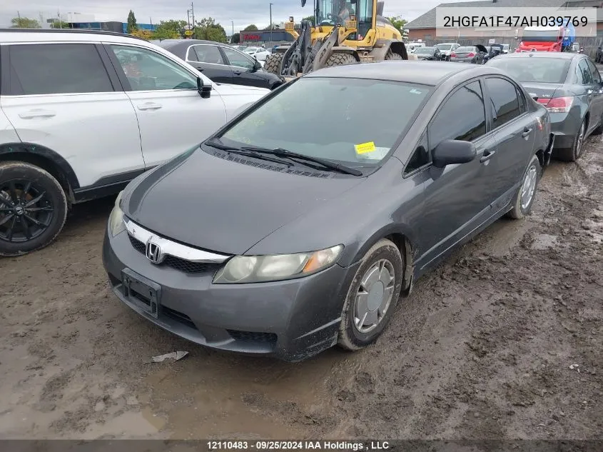 2010 Honda Civic Dx-G VIN: 2HGFA1F47AH039769 Lot: 12110483