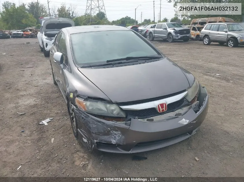 2010 Honda Civic Sdn VIN: 2HGFA1F06AH032132 Lot: 12119627