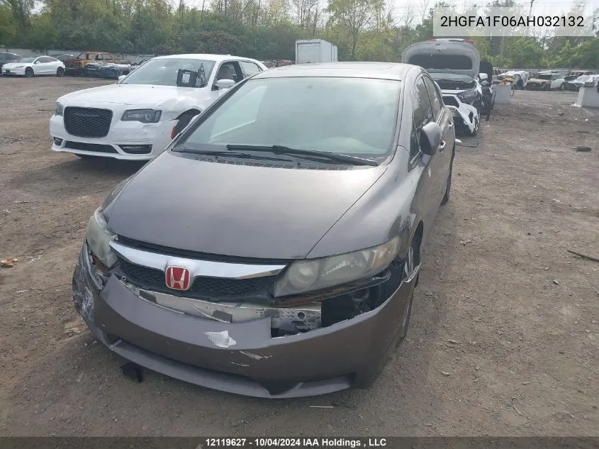 2010 Honda Civic Sdn VIN: 2HGFA1F06AH032132 Lot: 12119627