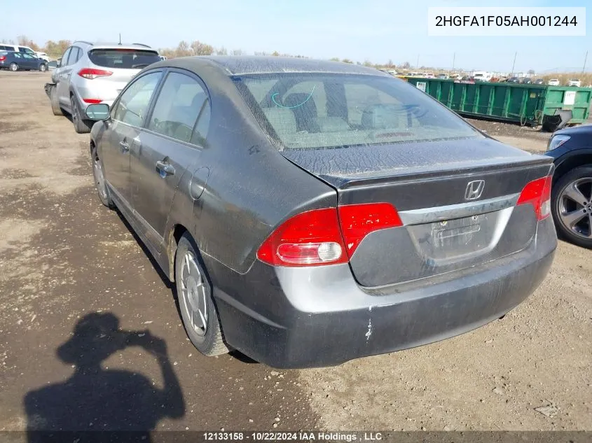 2010 Honda Civic Sdn VIN: 2HGFA1F05AH001244 Lot: 12133158