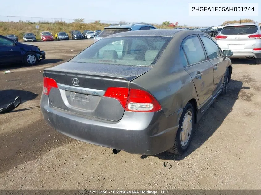 2010 Honda Civic Sdn VIN: 2HGFA1F05AH001244 Lot: 12133158