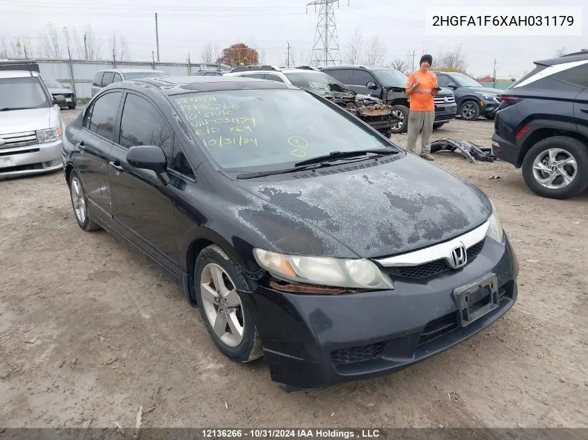 2010 Honda Civic Sdn VIN: 2HGFA1F6XAH031179 Lot: 12136266