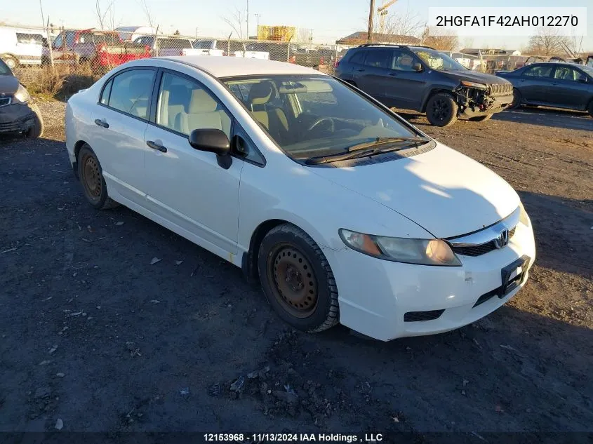 2010 Honda Civic VIN: 2HGFA1F42AH012270 Lot: 12153968