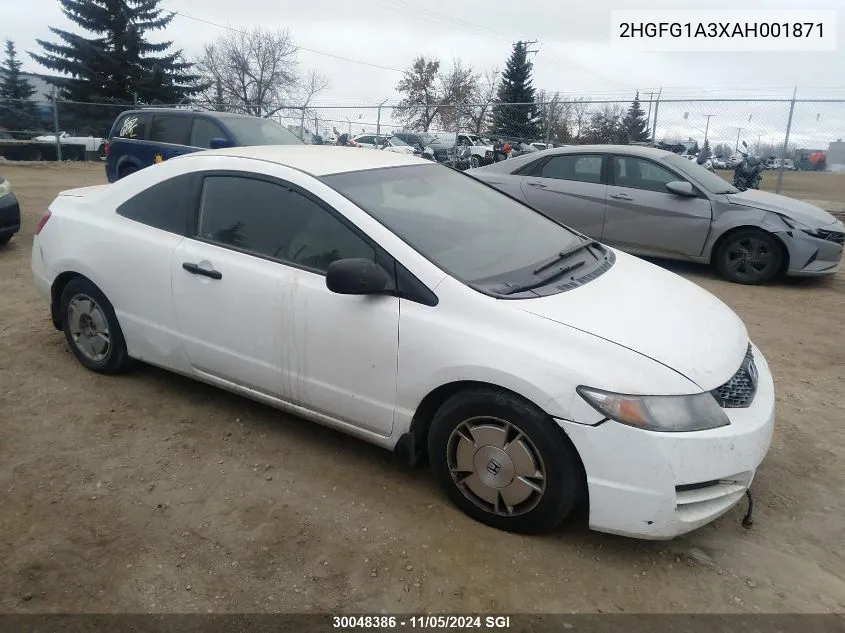 2010 Honda Civic Dx-G VIN: 2HGFG1A3XAH001871 Lot: 30048386