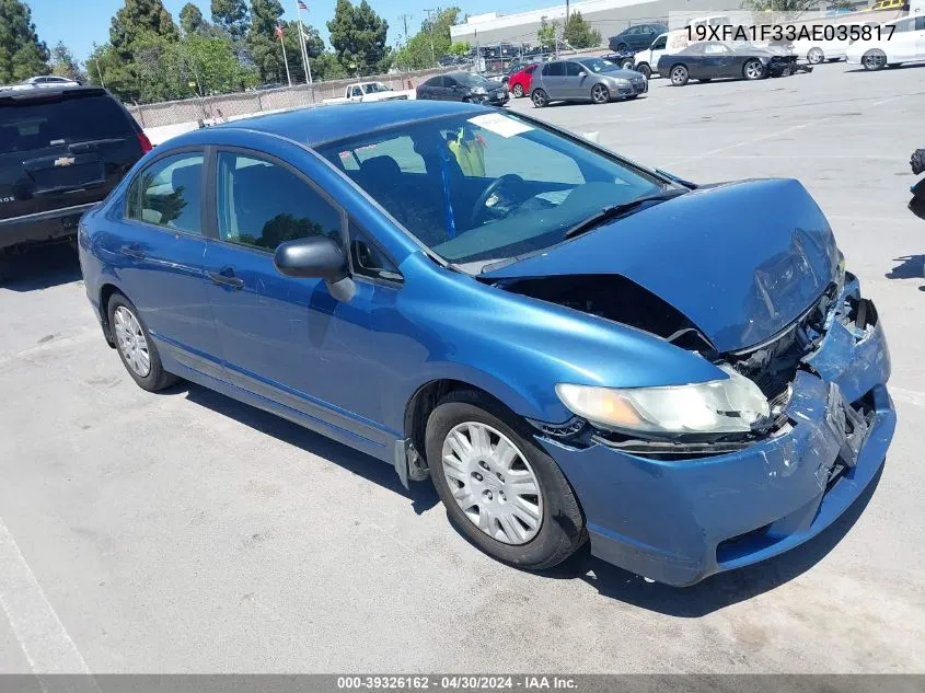 19XFA1F33AE035817 2010 Honda Civic Vp