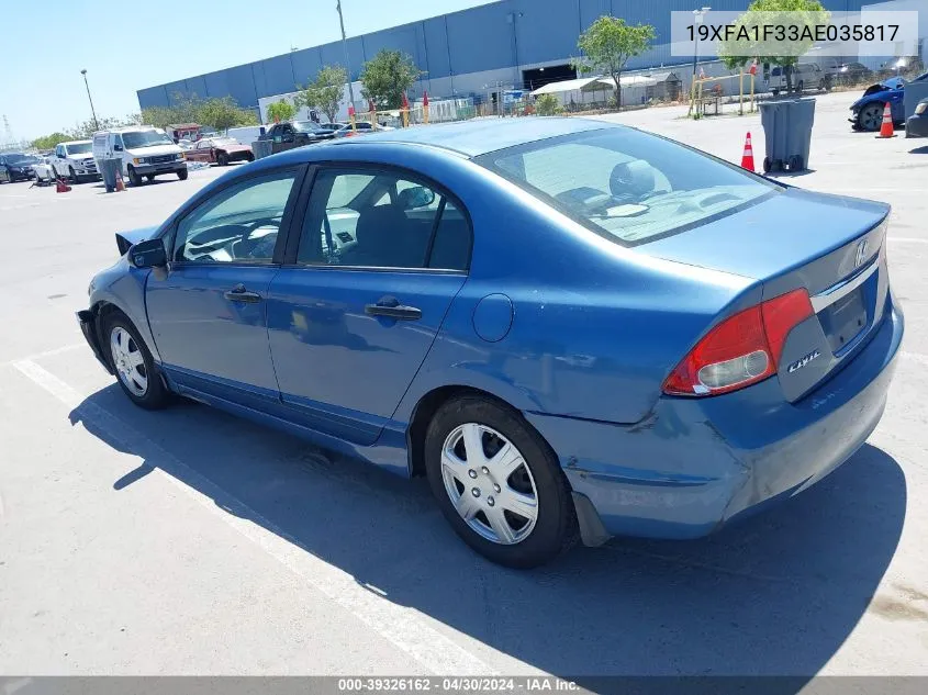 19XFA1F33AE035817 2010 Honda Civic Vp