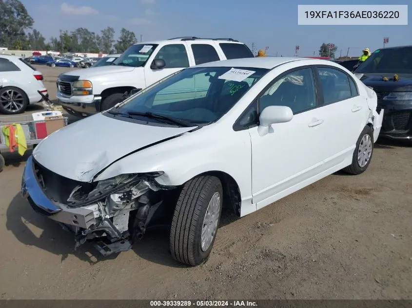 19XFA1F36AE036220 2010 Honda Civic Vp