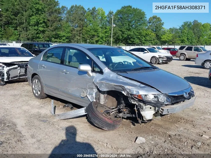 2010 Honda Civic Lx VIN: 2HGFA1F58AH308371 Lot: 39459274