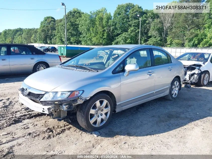 2010 Honda Civic Lx VIN: 2HGFA1F58AH308371 Lot: 39459274