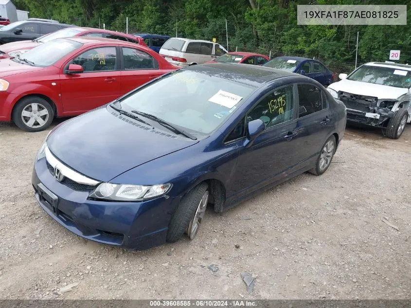 2010 Honda Civic Ex VIN: 19XFA1F87AE081825 Lot: 39608585