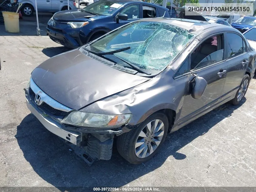 2010 Honda Civic Ex-L VIN: 2HGFA1F90AH545150 Lot: 39722094