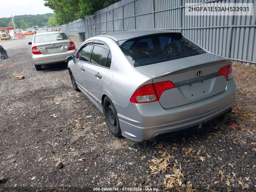 2010 Honda Civic Lx VIN: 2HGFA1E53AH533931 Lot: 39806795