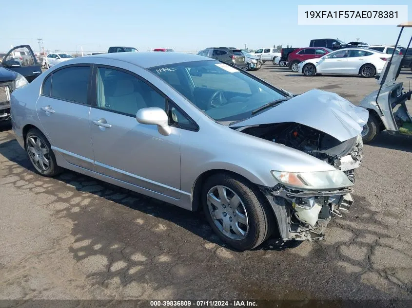 2010 Honda Civic Lx VIN: 19XFA1F57AE078381 Lot: 39836809