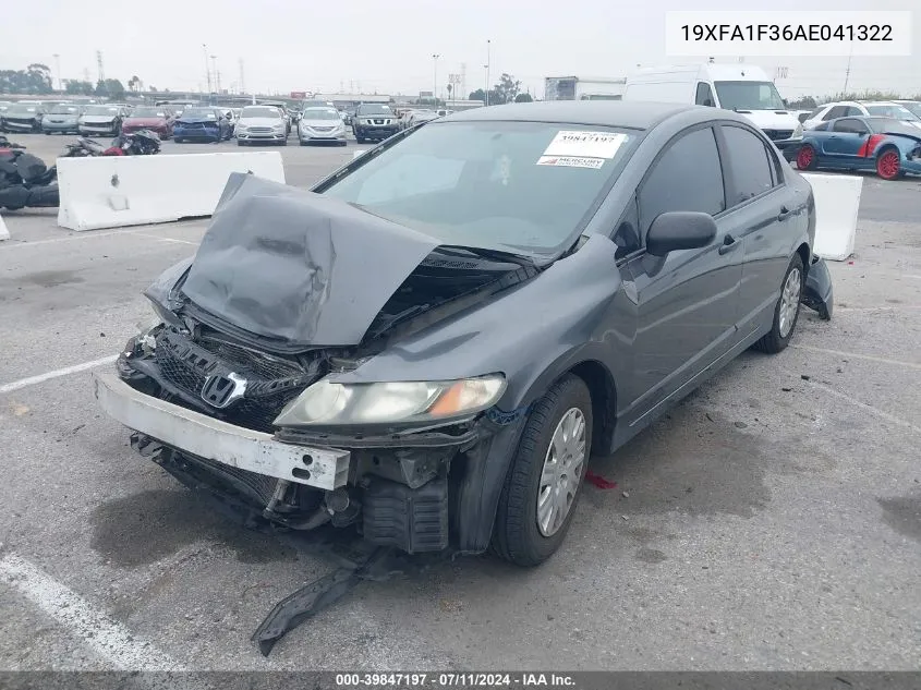 19XFA1F36AE041322 2010 Honda Civic Vp