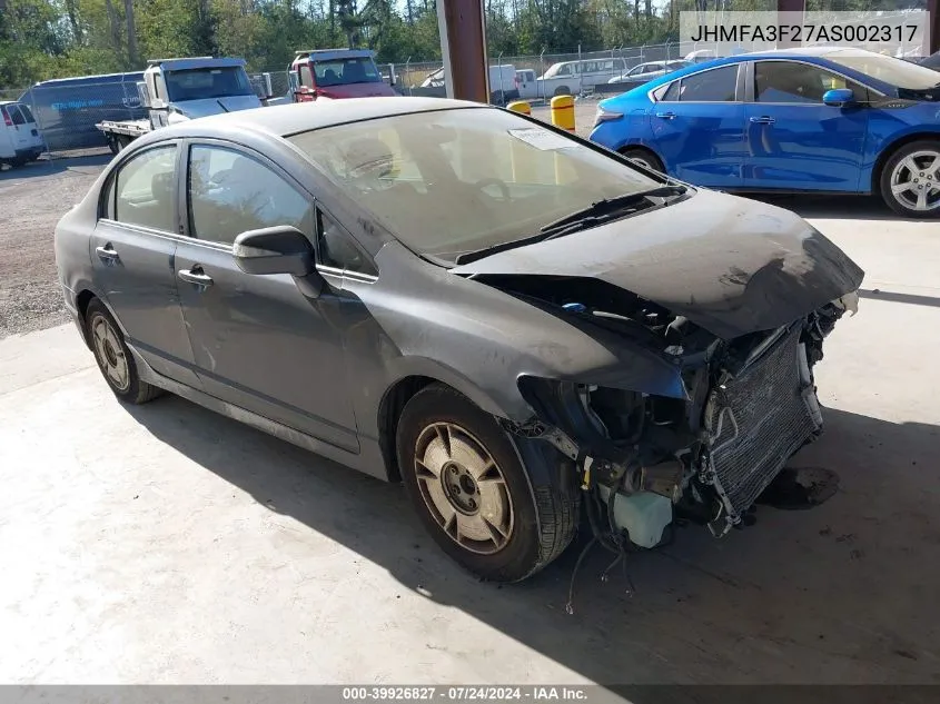 JHMFA3F27AS002317 2010 Honda Civic Hybrid