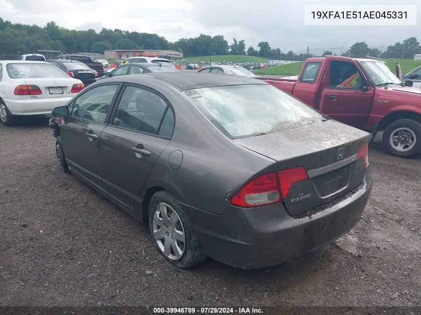 2010 Honda Civic Lx VIN: 19XFA1E51AE045331 Lot: 39946789