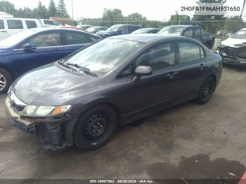 2HGFA1F86AH531650 2010 Honda Civic Ex