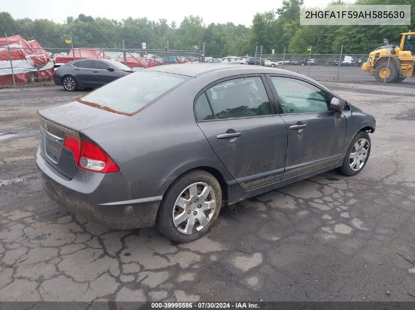 2HGFA1F59AH585630 2010 Honda Civic Lx