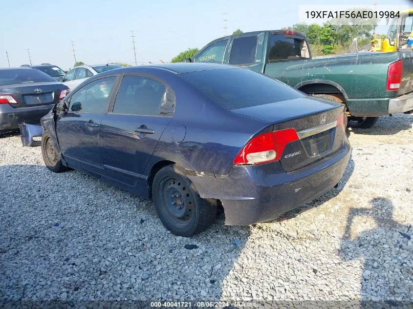 2010 Honda Civic Lx VIN: 19XFA1F56AE019984 Lot: 40041721