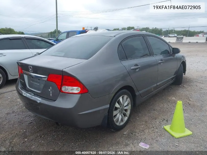 2010 Honda Civic Ex VIN: 19XFA1F84AE072905 Lot: 40057820