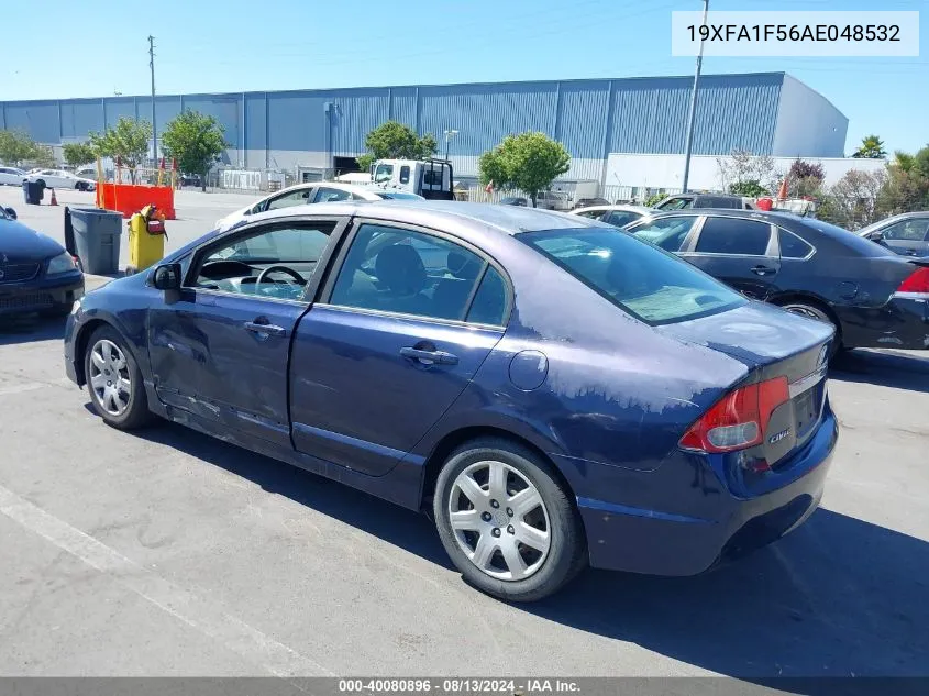 2010 Honda Civic Lx VIN: 19XFA1F56AE048532 Lot: 40080896