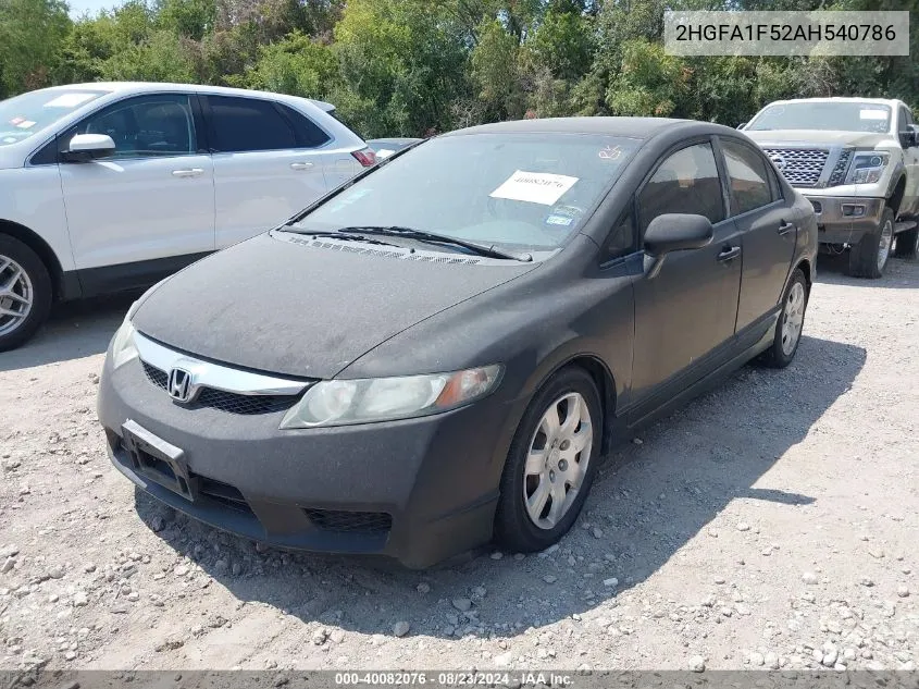 2HGFA1F52AH540786 2010 Honda Civic Lx