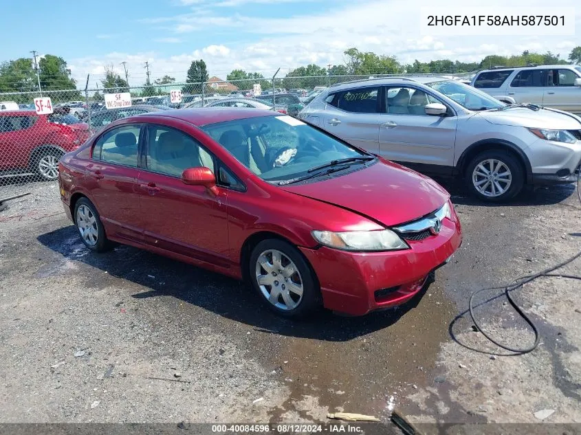 2010 Honda Civic Lx VIN: 2HGFA1F58AH587501 Lot: 40084596