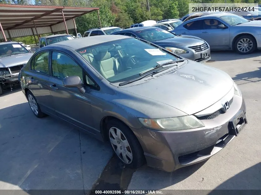 2HGFA1F57AH524244 2010 Honda Civic Lx