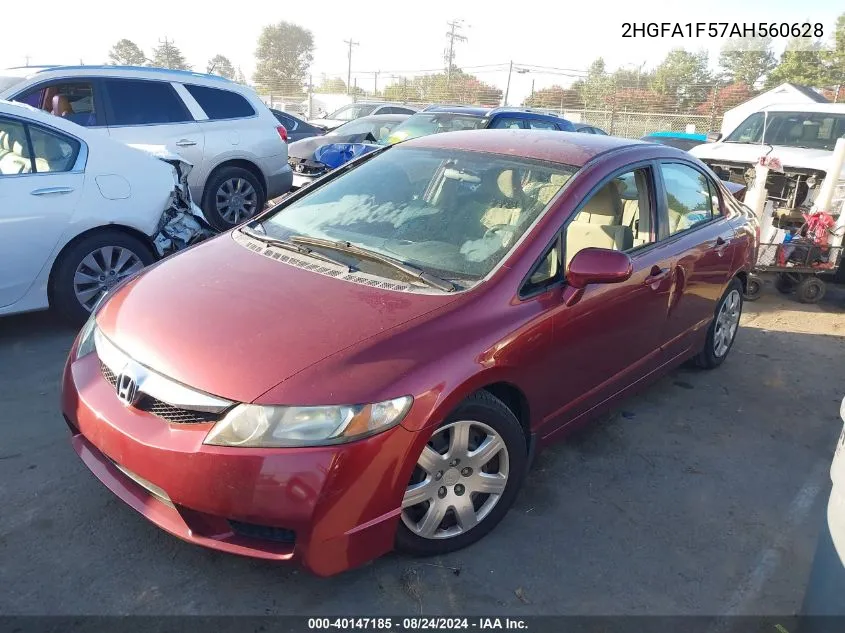 2HGFA1F57AH560628 2010 Honda Civic Lx