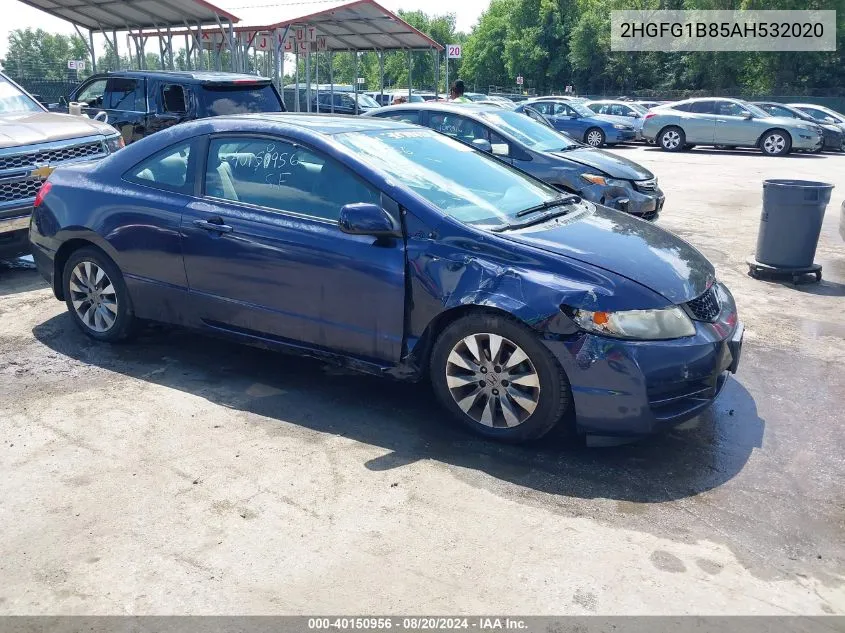 2010 Honda Civic Ex VIN: 2HGFG1B85AH532020 Lot: 40150956