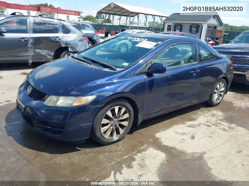 2010 Honda Civic Ex VIN: 2HGFG1B85AH532020 Lot: 40150956