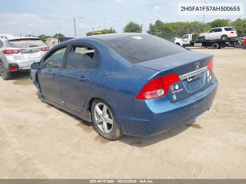 2010 Honda Civic Lx VIN: 2HGFA1F57AH500655 Lot: 40181660