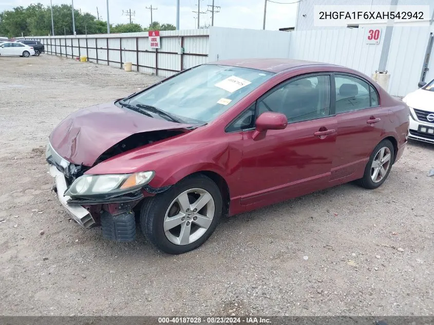 2HGFA1F6XAH542942 2010 Honda Civic Lx-S