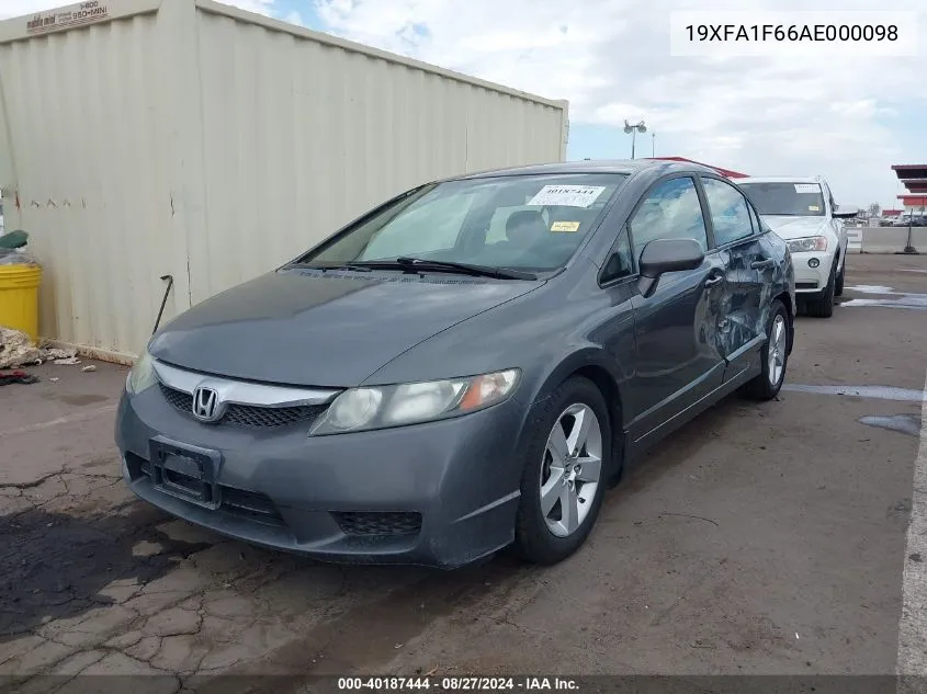 19XFA1F66AE000098 2010 Honda Civic Lx-S