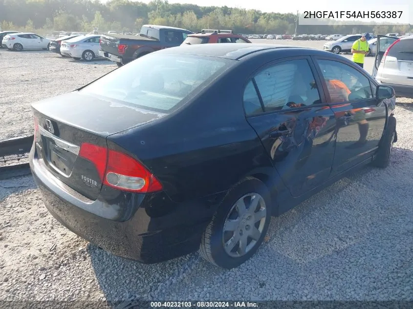 2010 Honda Civic Lx VIN: 2HGFA1F54AH563387 Lot: 40232103