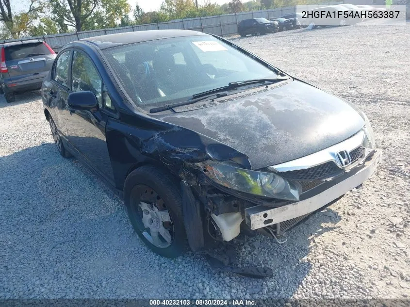 2010 Honda Civic Lx VIN: 2HGFA1F54AH563387 Lot: 40232103