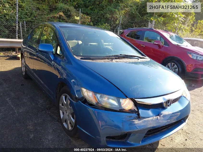 2HGFA1F58AH321265 2010 Honda Civic Lx