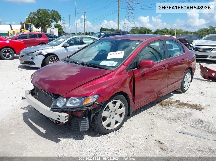 2010 Honda Civic Lx VIN: 2HGFA1F50AH548935 Lot: 40238322