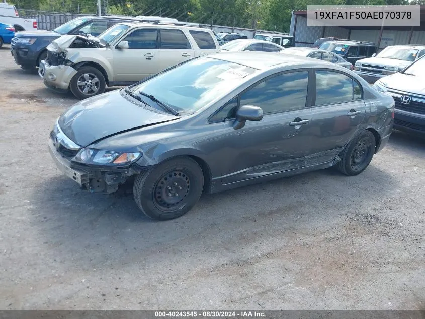 19XFA1F50AE070378 2010 Honda Civic Lx