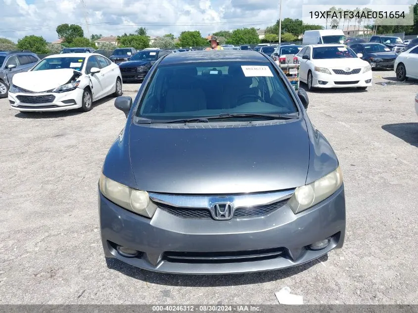 2010 Honda Civic Vp VIN: 19XFA1F34AE051654 Lot: 40246312