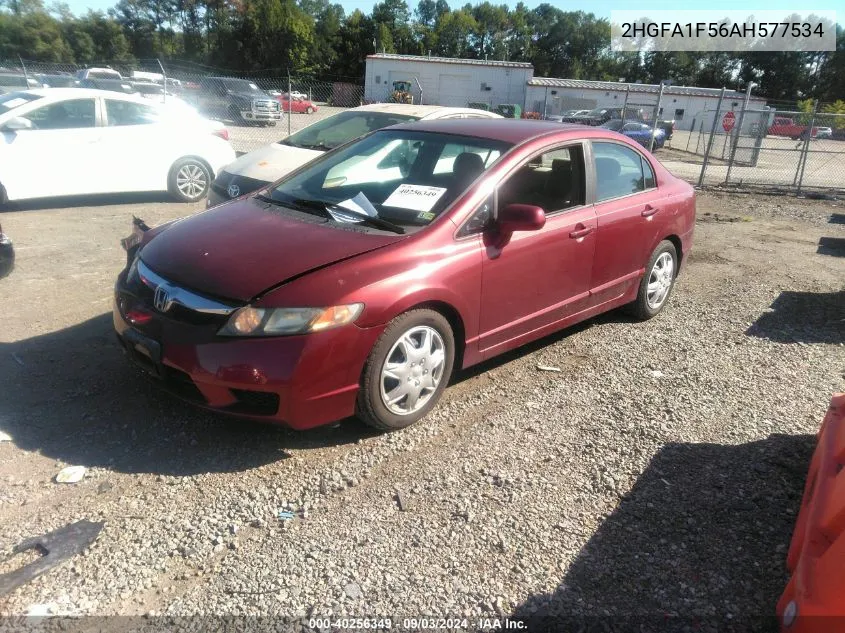 2010 Honda Civic Lx VIN: 2HGFA1F56AH577534 Lot: 40256349